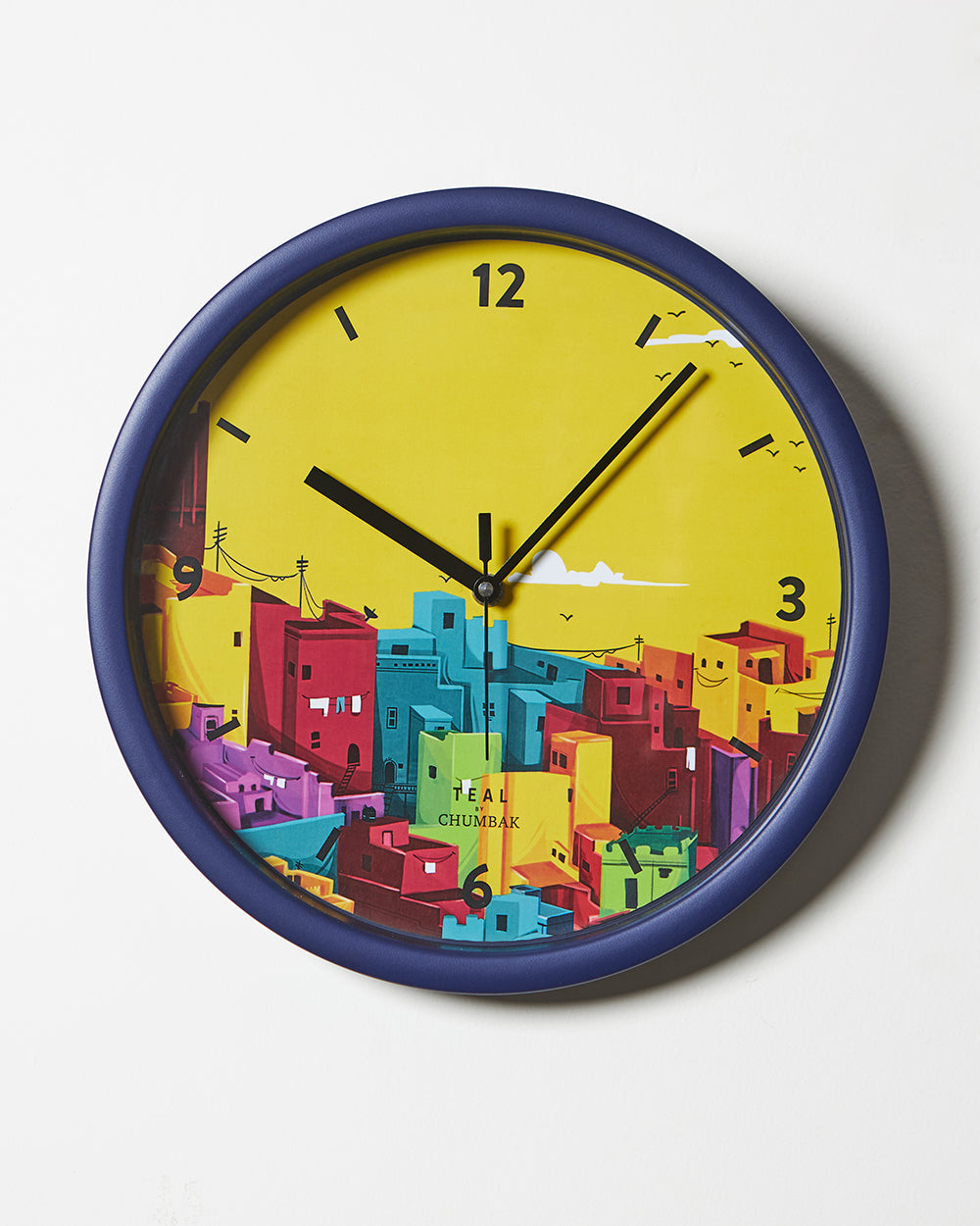 Teal by Chumbak | City Life Wall Clock | 11 inch