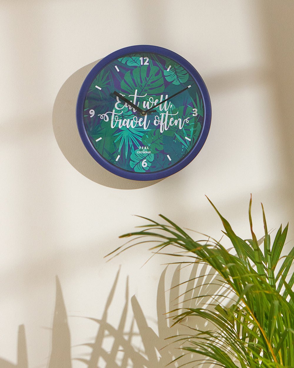 Teal by Chumbak Wall Clocks | 11 inch| Silent Sweep movement