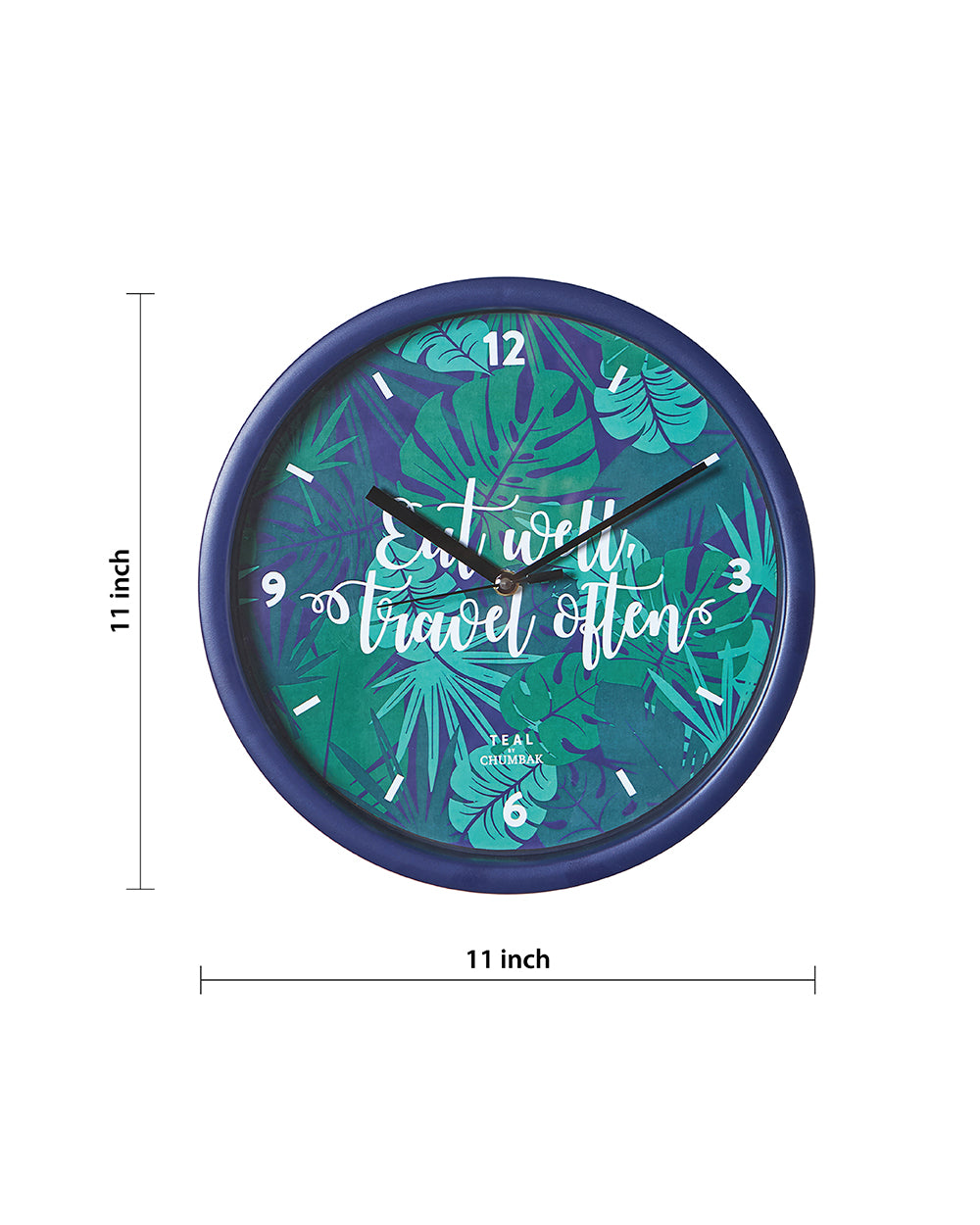 Teal by Chumbak Wall Clocks | 11 inch| Silent Sweep movement
