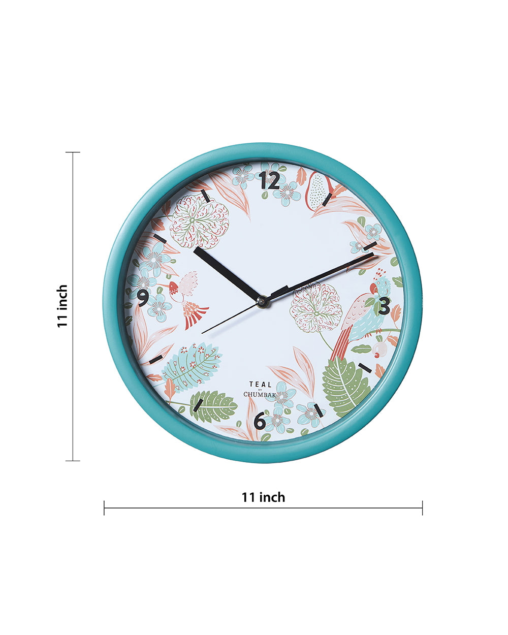 Teal by Chumbak Wall Clocks | 11 inch| Silent Sweep movement
