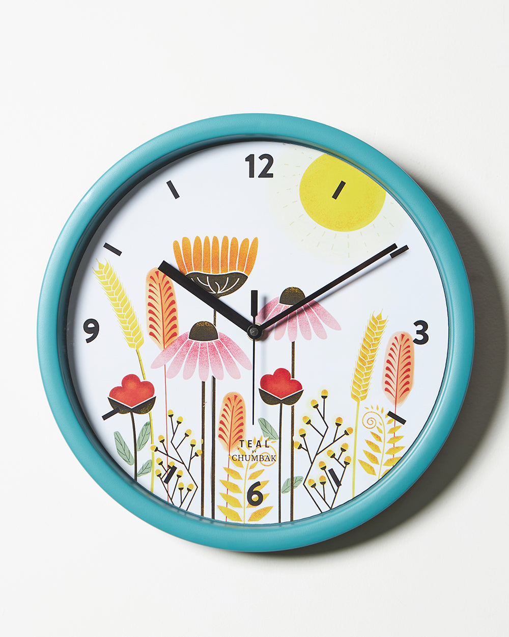Teal by Chumbak Wall Clocks | 11 inch| Silent Sweep movement