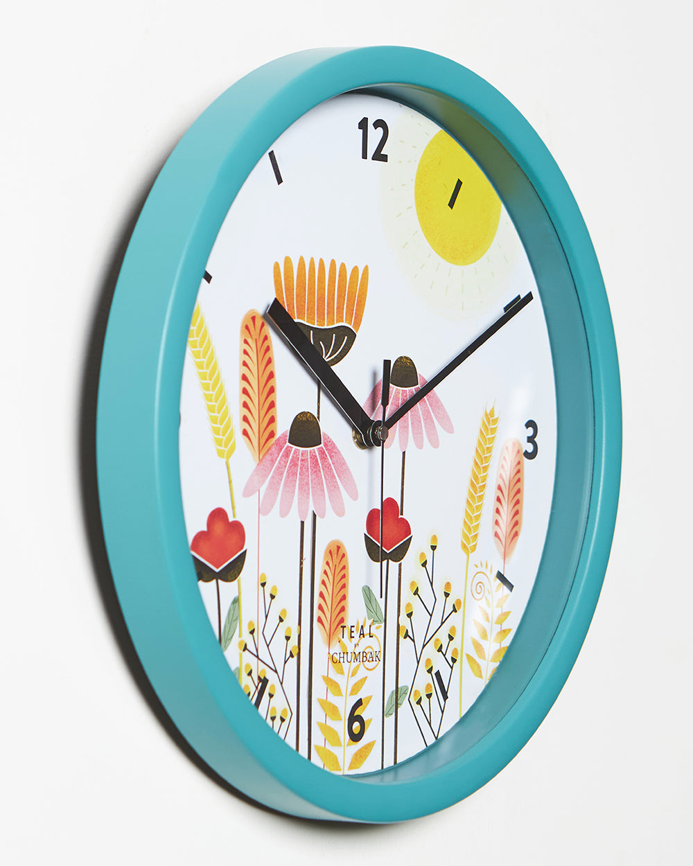 Teal by Chumbak Wall Clocks | 11 inch| Silent Sweep movement