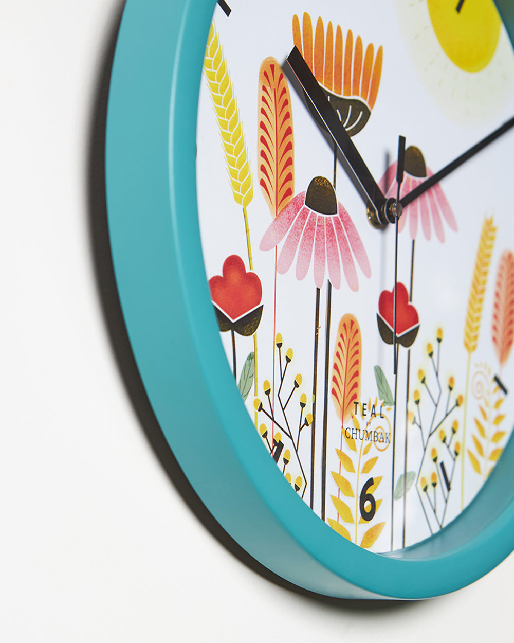 Teal by Chumbak Wall Clocks | 11 inch| Silent Sweep movement