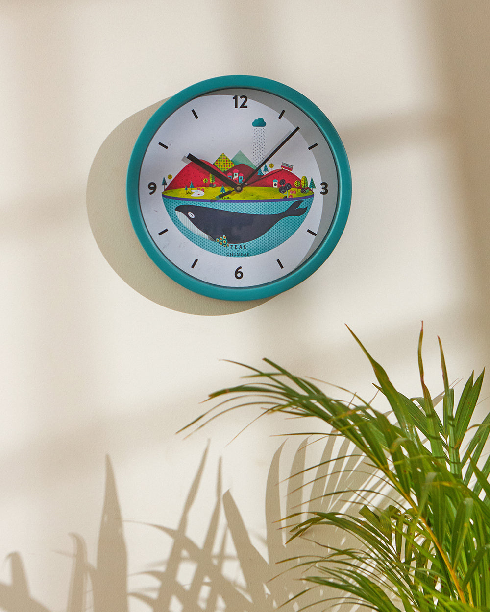 Teal by Chumbak Wall Clocks | 11 inch| Silent Sweep movement