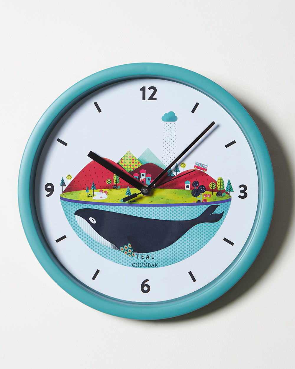 Teal by Chumbak Wall Clocks | 11 inch| Silent Sweep movement