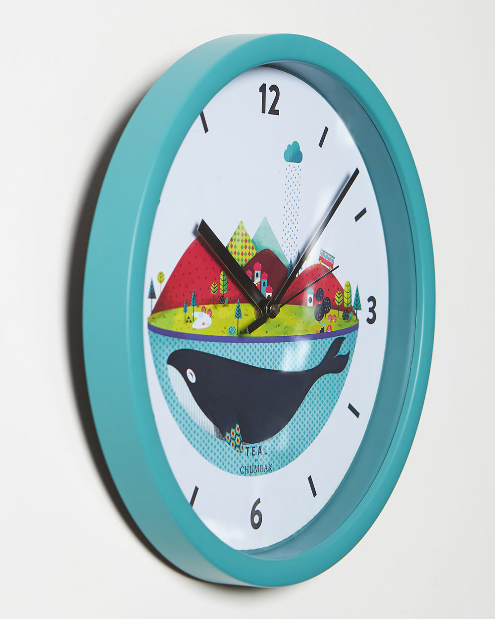 Teal by Chumbak Wall Clocks | 11 inch| Silent Sweep movement