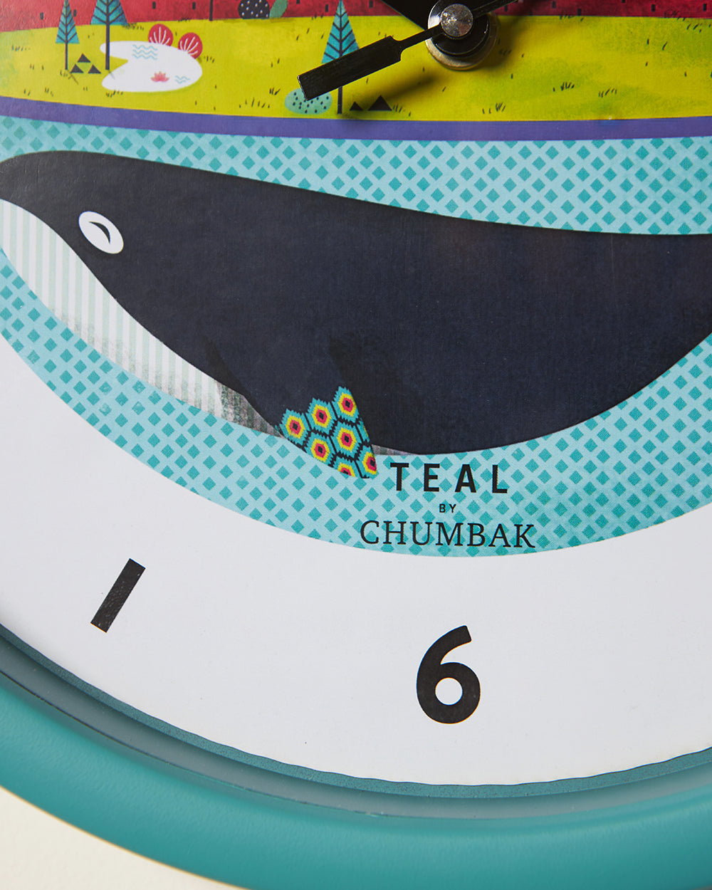 Teal by Chumbak Wall Clocks | 11 inch| Silent Sweep movement