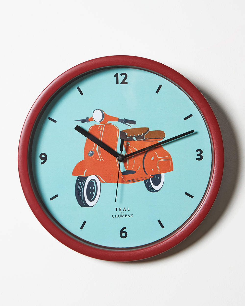 Teal by Chumbak |Scooting Around Wall Clock | 11 inch
