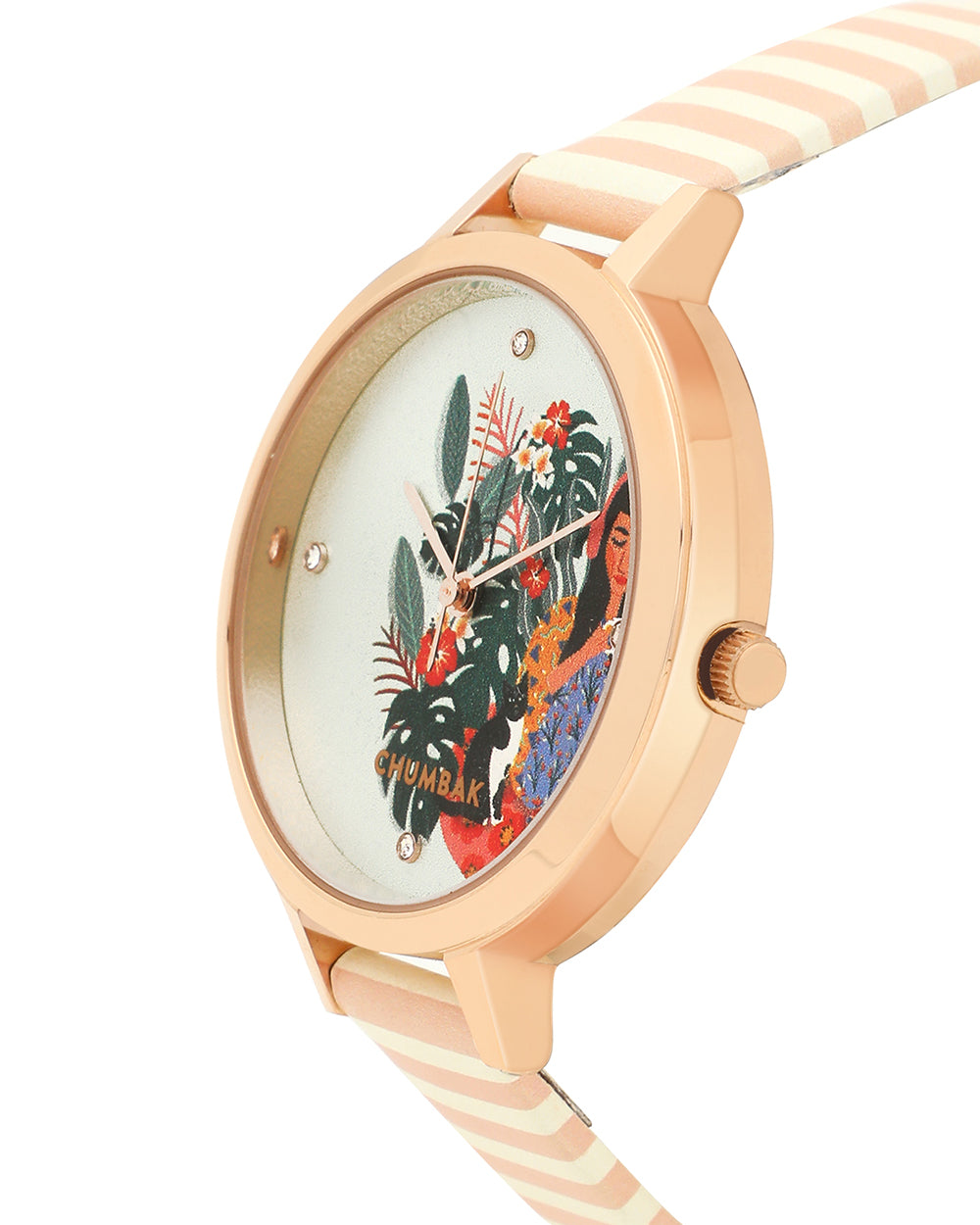 Teal by Chumbak | Relaxed Afternoon Printed Strap Wristwatch Mint