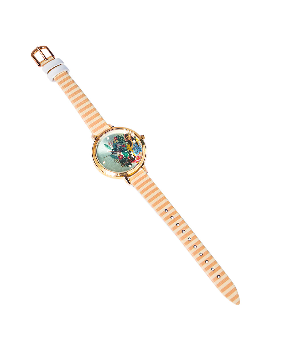 Teal by Chumbak | Relaxed Afternoon Printed Strap Wristwatch Mint