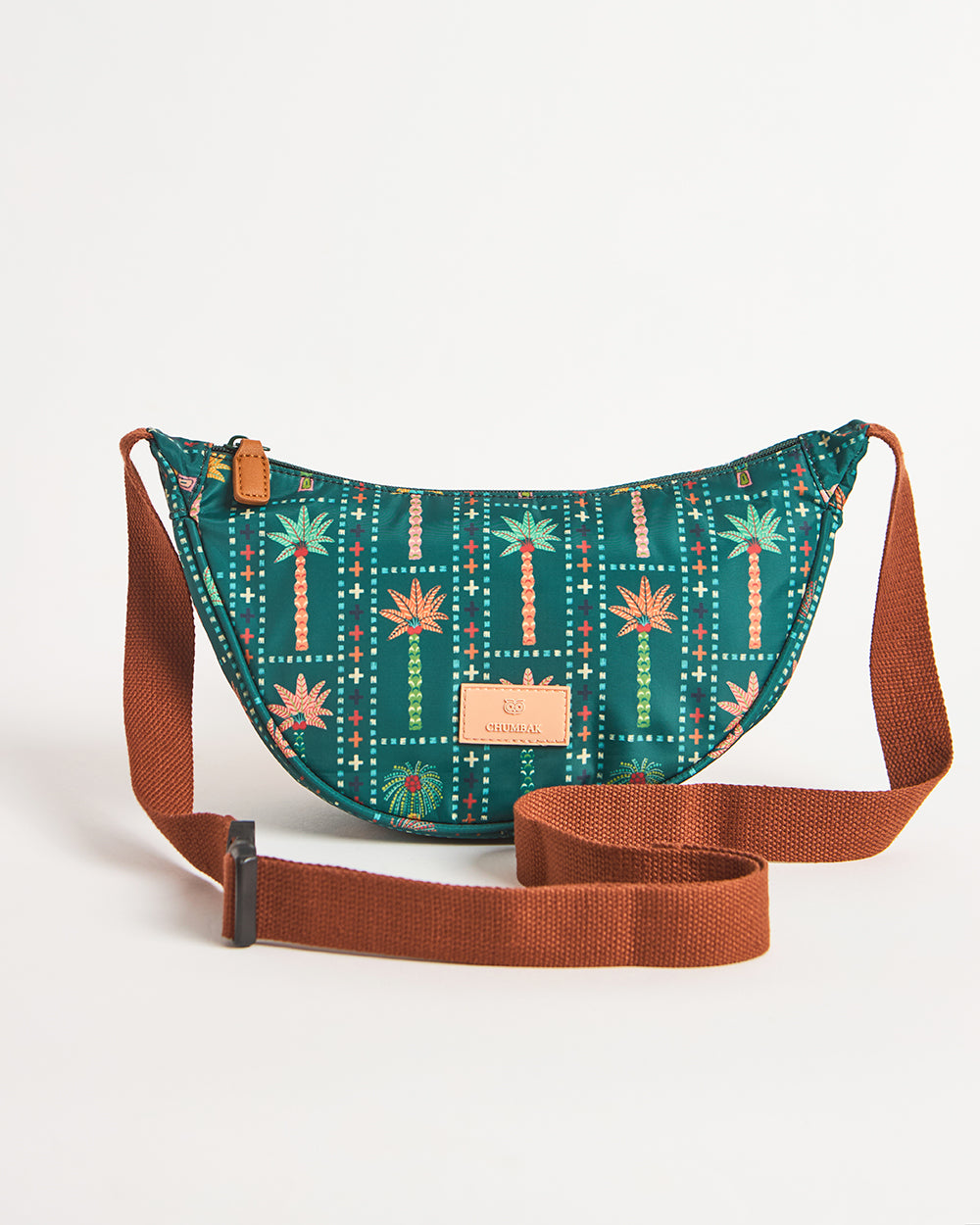 Trippy Half Moon Shoulder Bag - Palms
