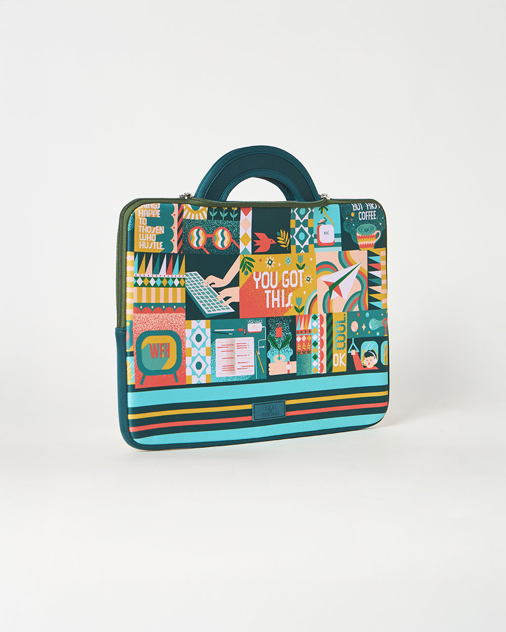 Teal by Chumbak You Got This Laptop Sleeve, 13"