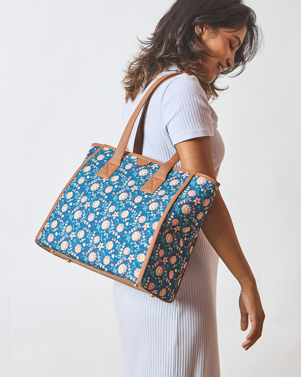 Teal by Chumbak Blue Bloom Everyday Tote