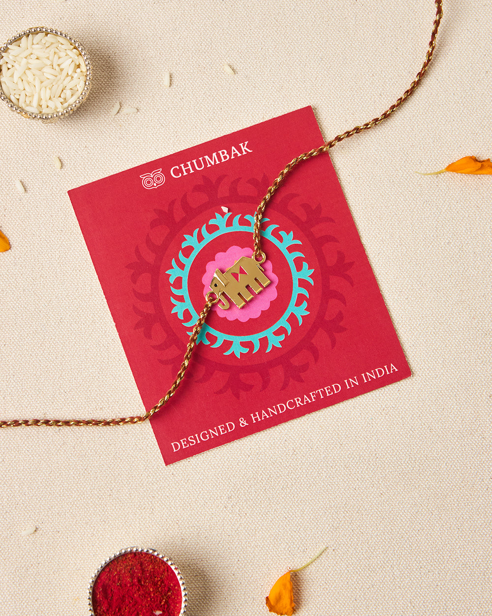Tusker Rakhi - Brass Motif