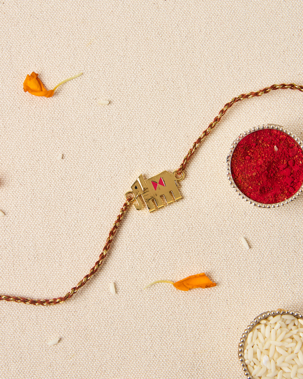 Tusker Rakhi - Brass Motif