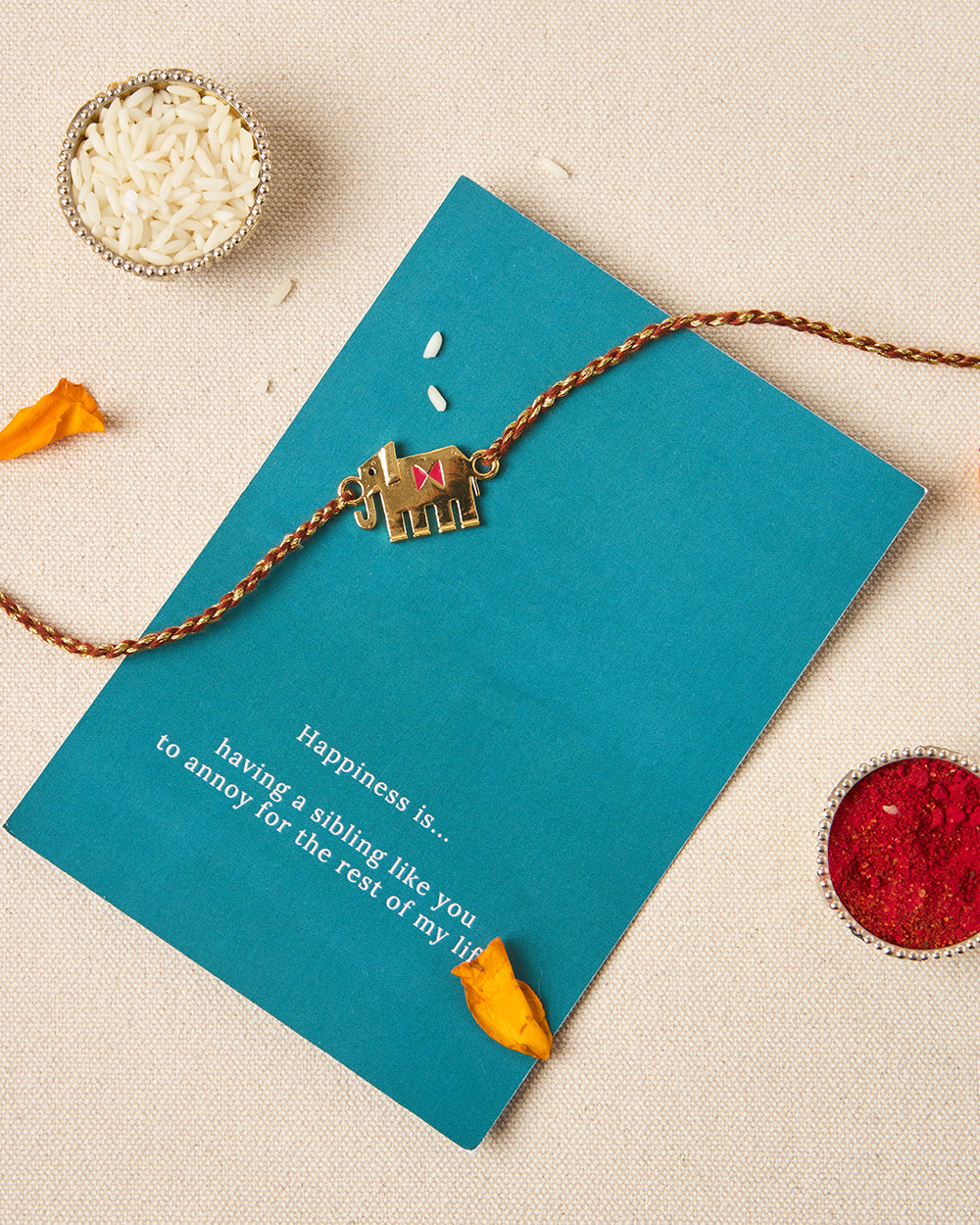 Tusker Rakhi - Brass Motif