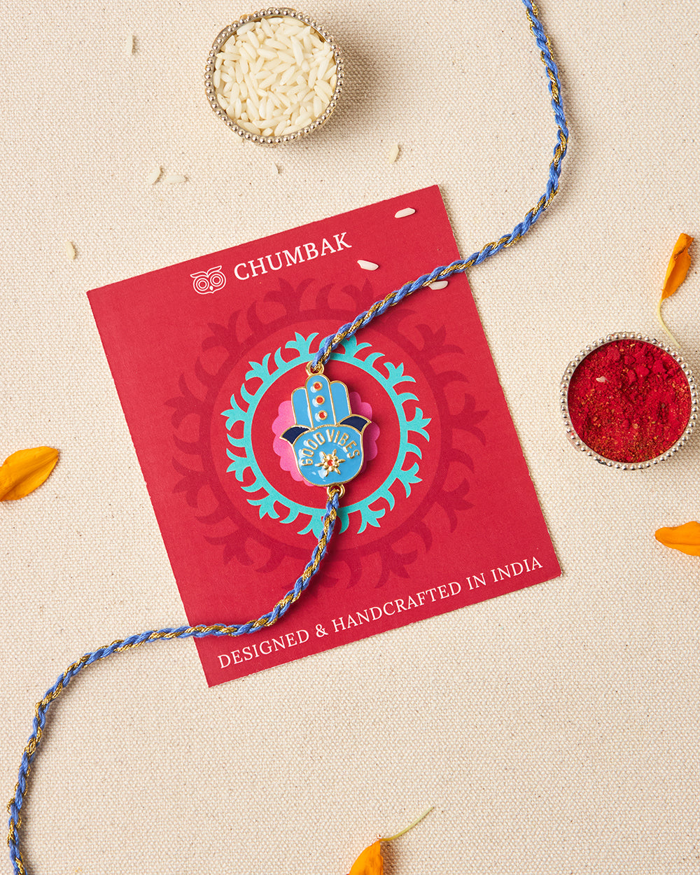 Hamsa Rakhi - Brass Motif