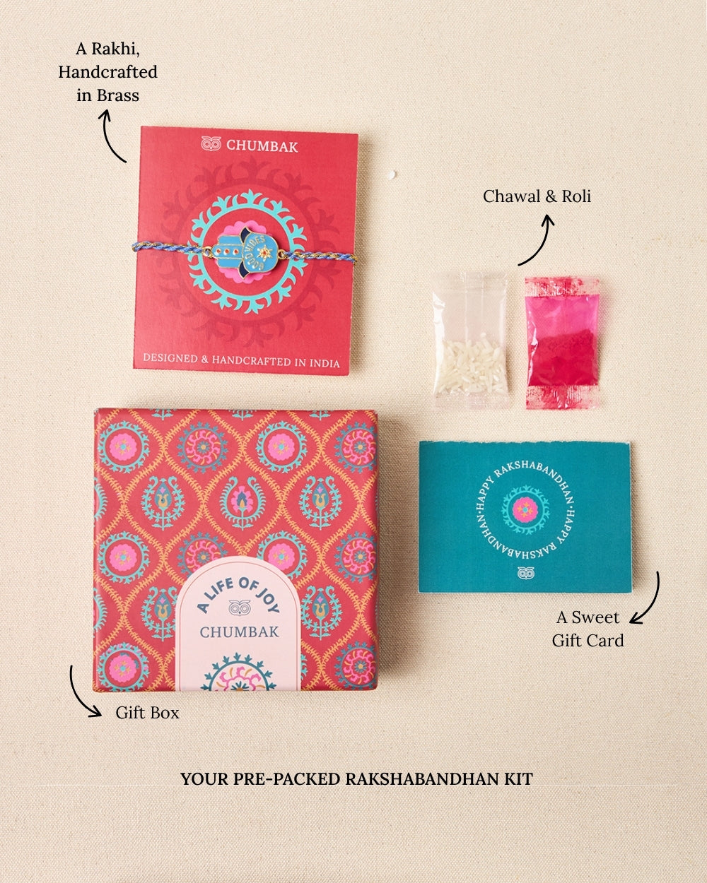 Hamsa Rakhi - Brass Motif