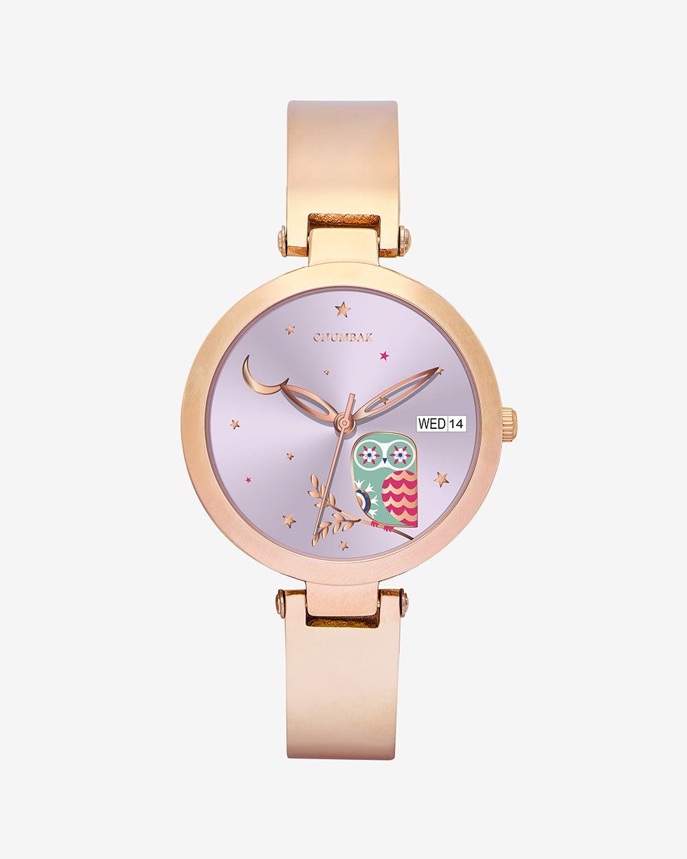 Nocturnal Metal Watch | Rosegold with Lilac Dial