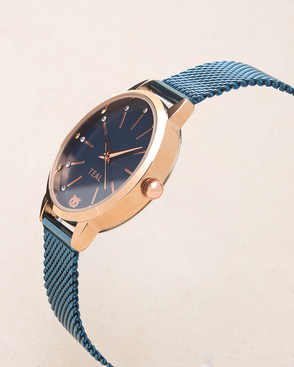 Teal By Chumbak | Midnight Sky Watch, Metal Mesh Strap