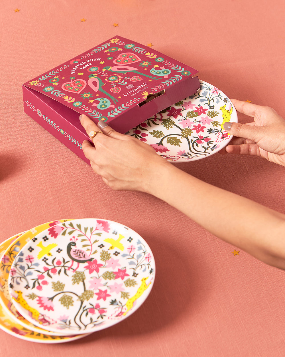Jaipur Gardens Snack Plates Gift Set of 4