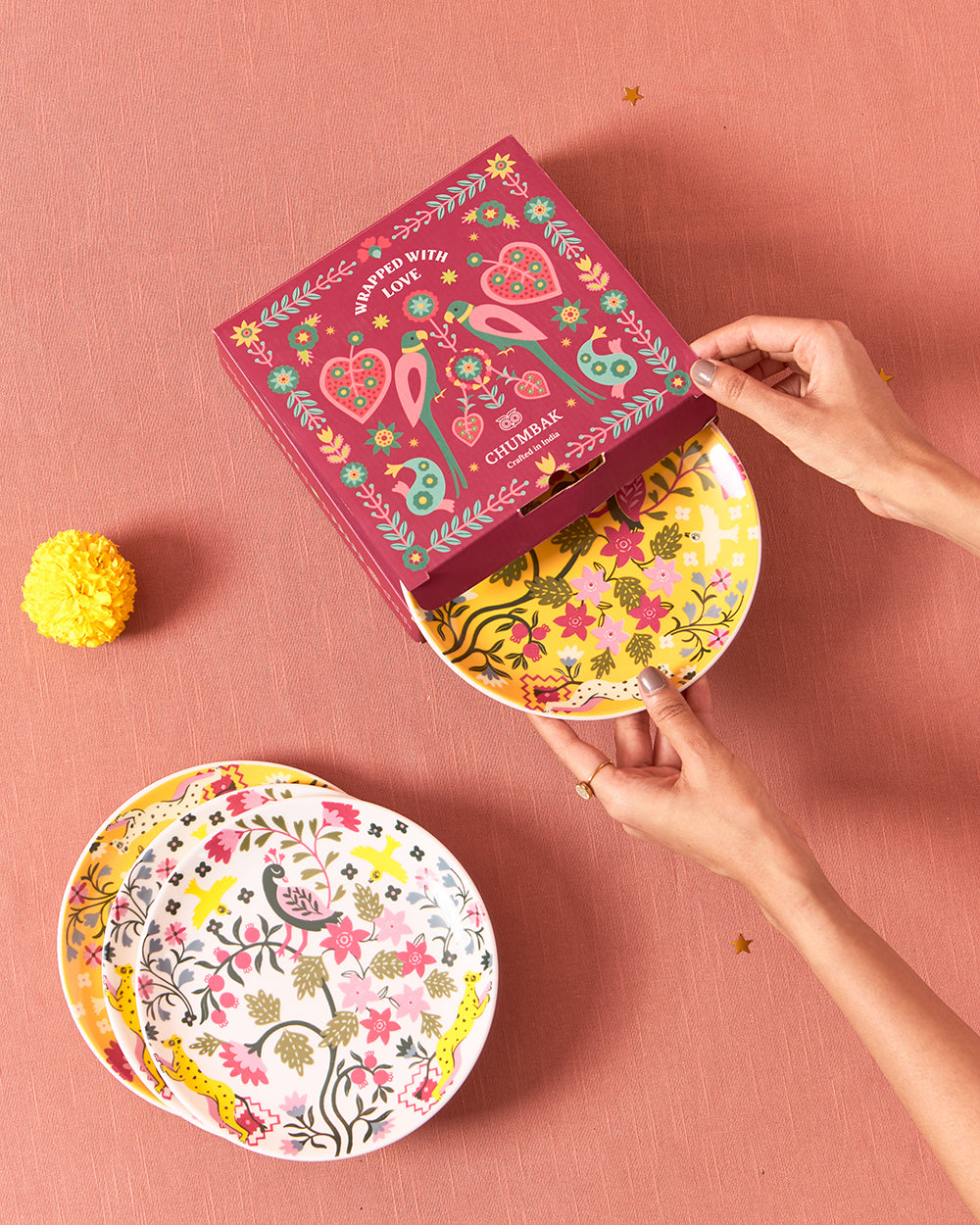 Jaipur Gardens Snack Plates Gift Set of 4