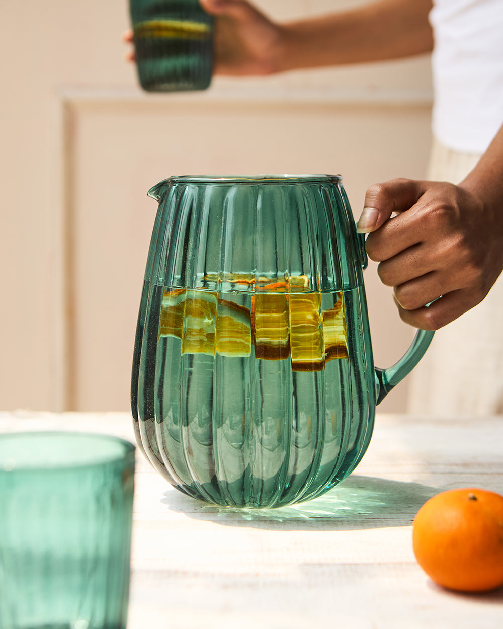 Cove Glass Pitcher with Lid, 2250ml