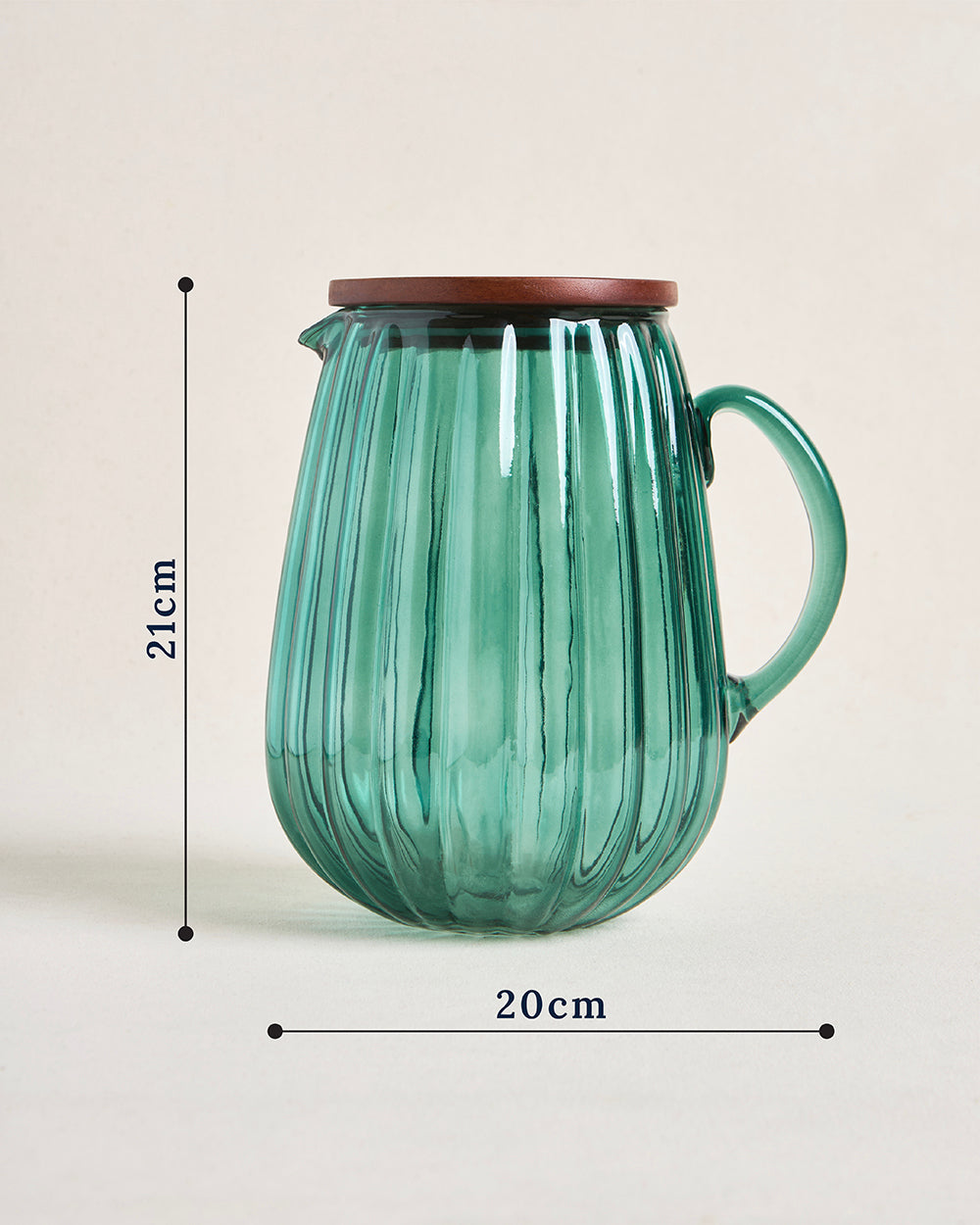 Cove Glass Pitcher with Lid, 2250ml