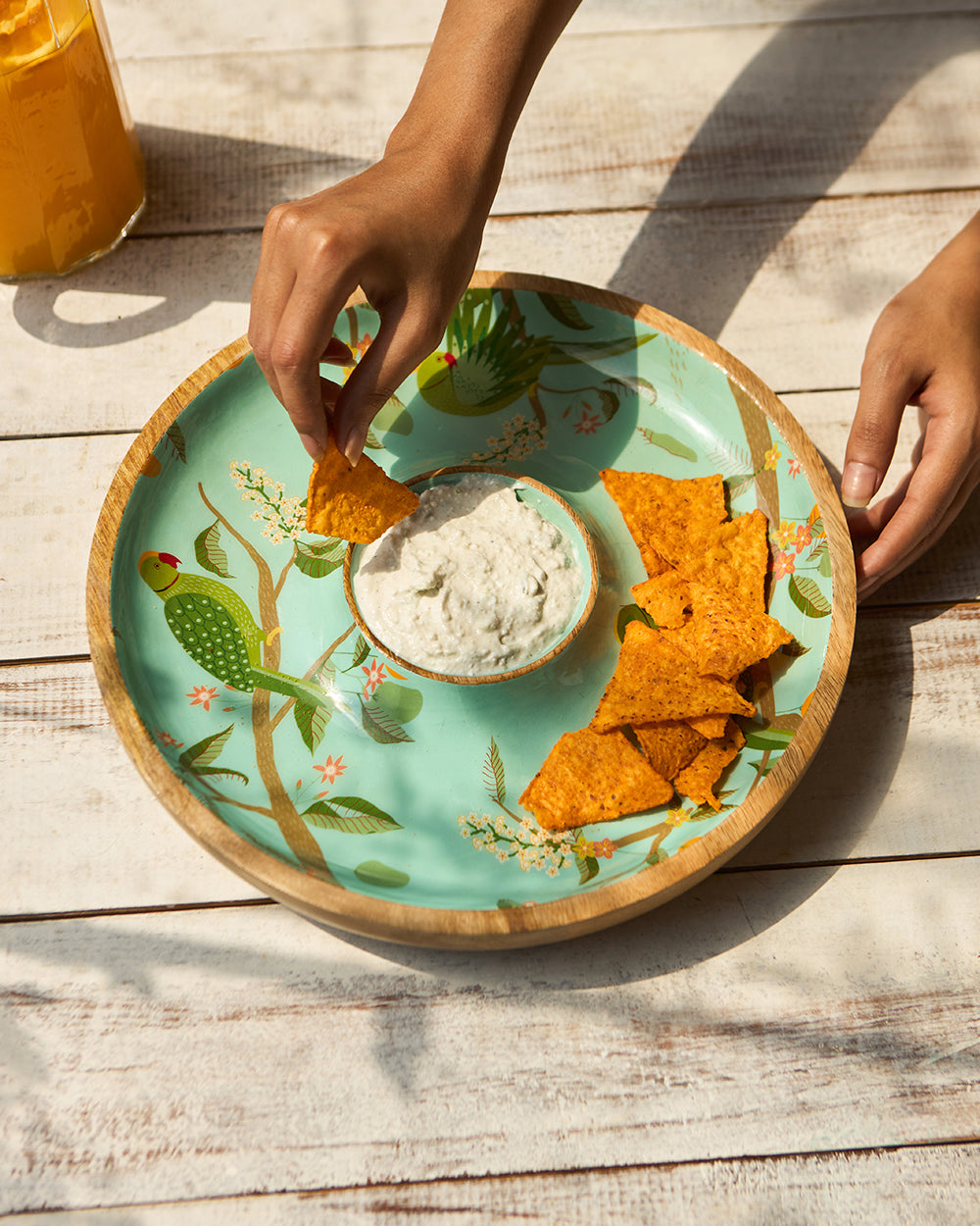 Serenade Wooden Dip Platter, 12"