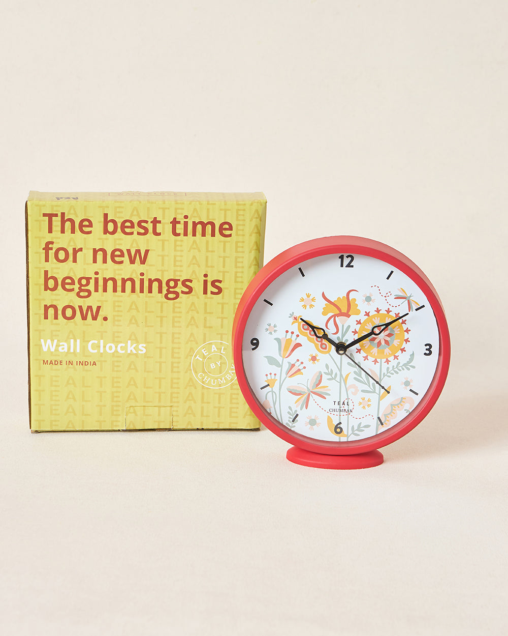 Teal by Chumbak | Sunshine Garden Table and Wall Clock, 8' dia