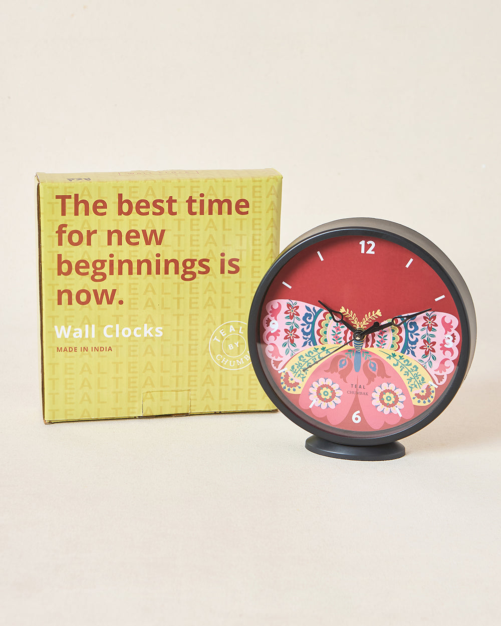 Teal by Chumbak | Cute Butterfly Table and Wall Clock, 8' dia