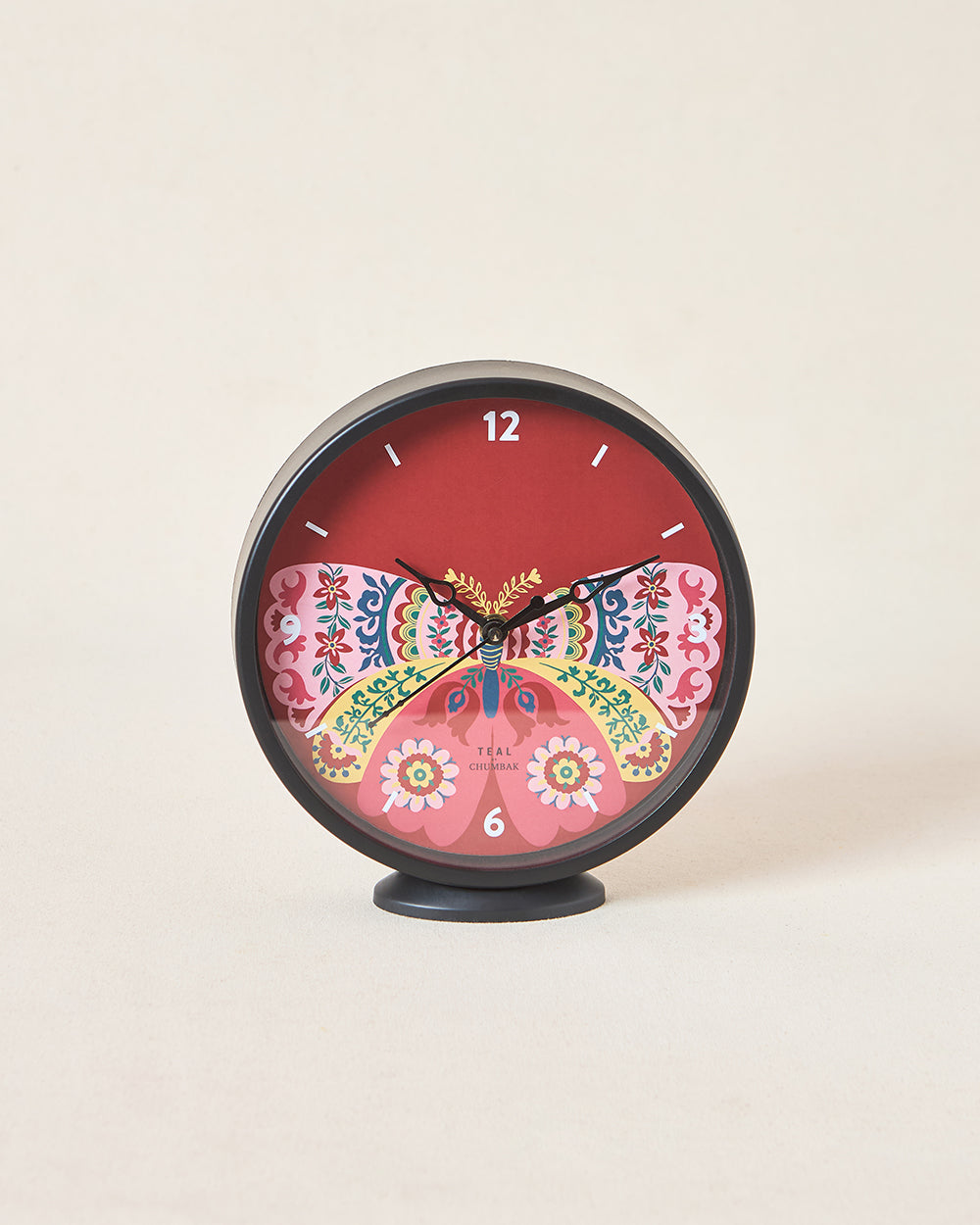 Teal by Chumbak | Cute Butterfly Table and Wall Clock, 8' dia