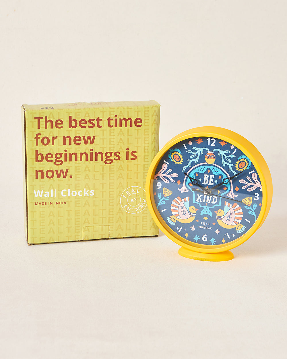 Teal by Chumbak | Be Kind Table and Wall Clock, 8' dia