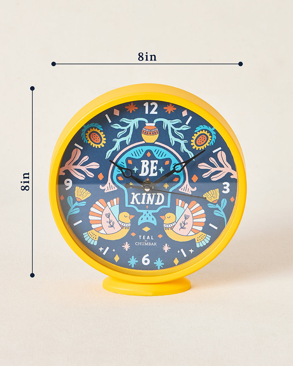 Teal by Chumbak | Be Kind Table and Wall Clock, 8' dia