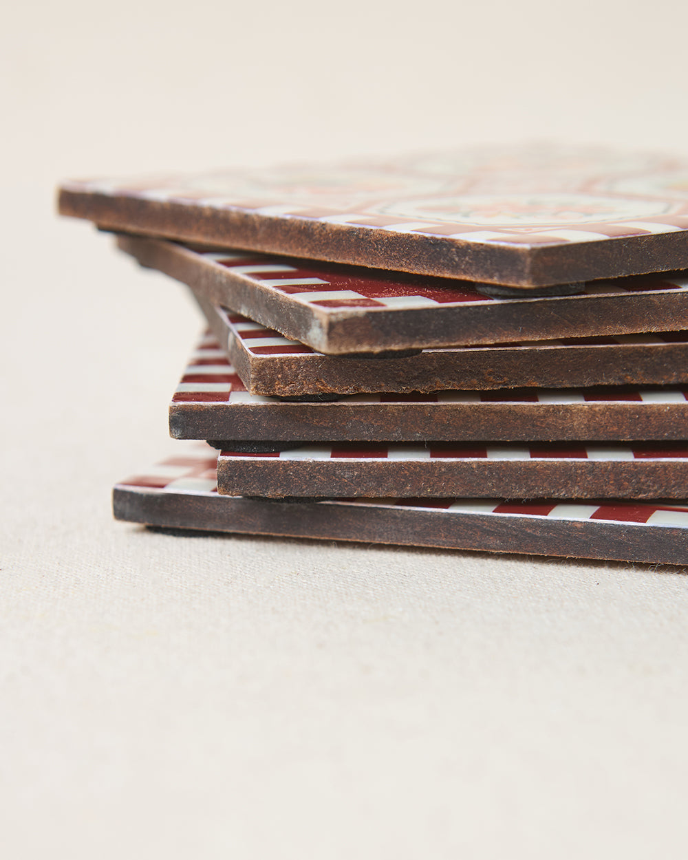 Monal Wooden Coasters - Set of 6, 4" | Kashmir Trails