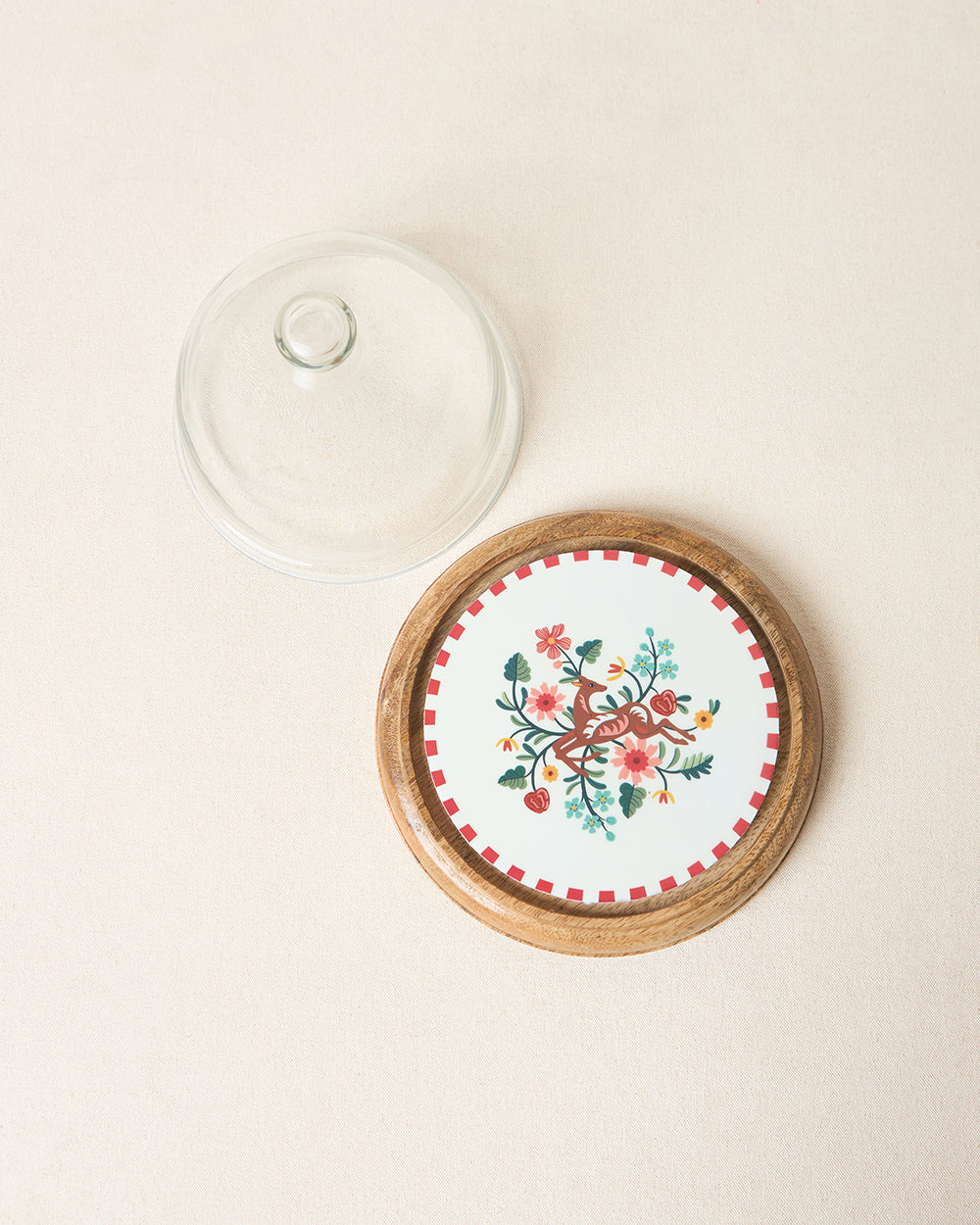 Hangul Wooden Cake Cloche, 8" dia | Kashmir Trails