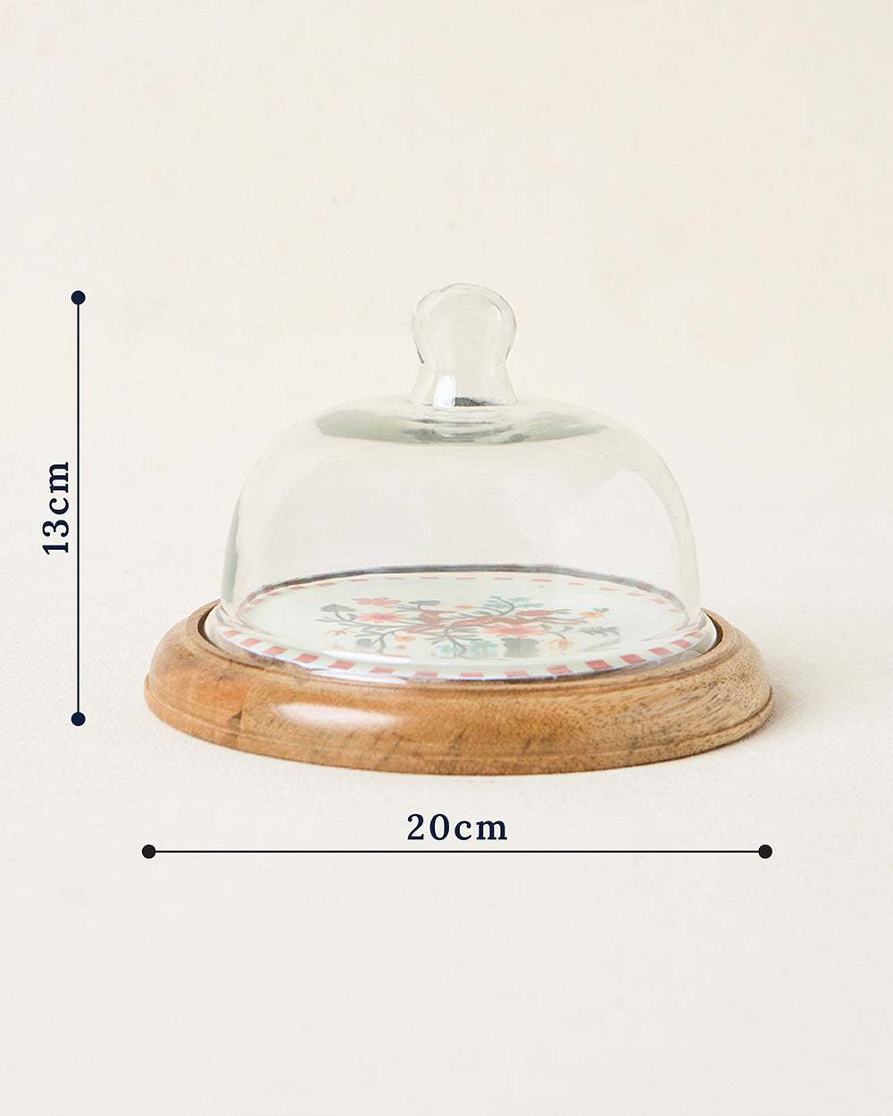Hangul Wooden Cake Cloche, 8" dia | Kashmir Trails
