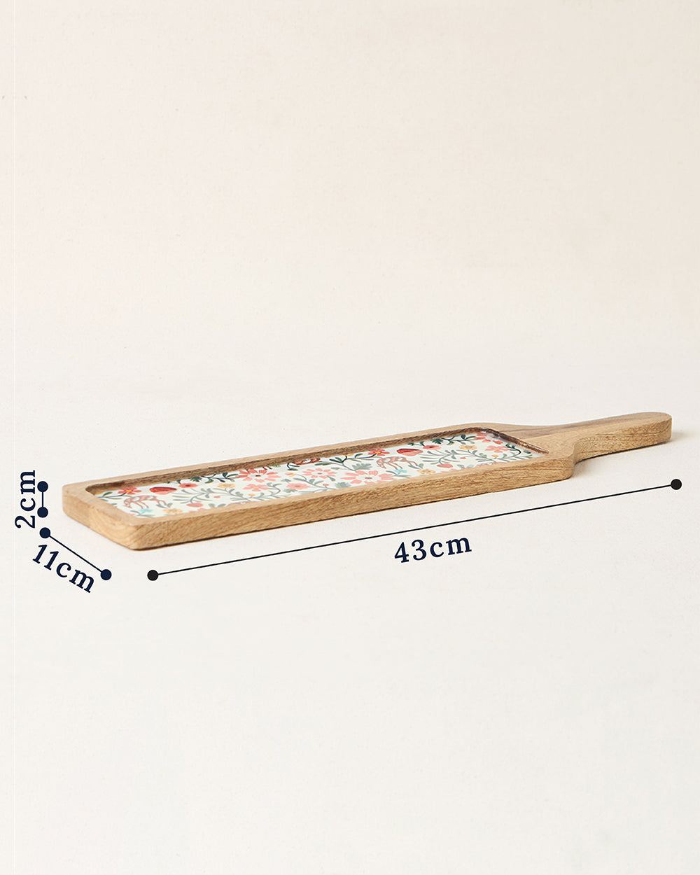 Hangul Wooden Snack Platter, 17"x4" | Kashmir Trails