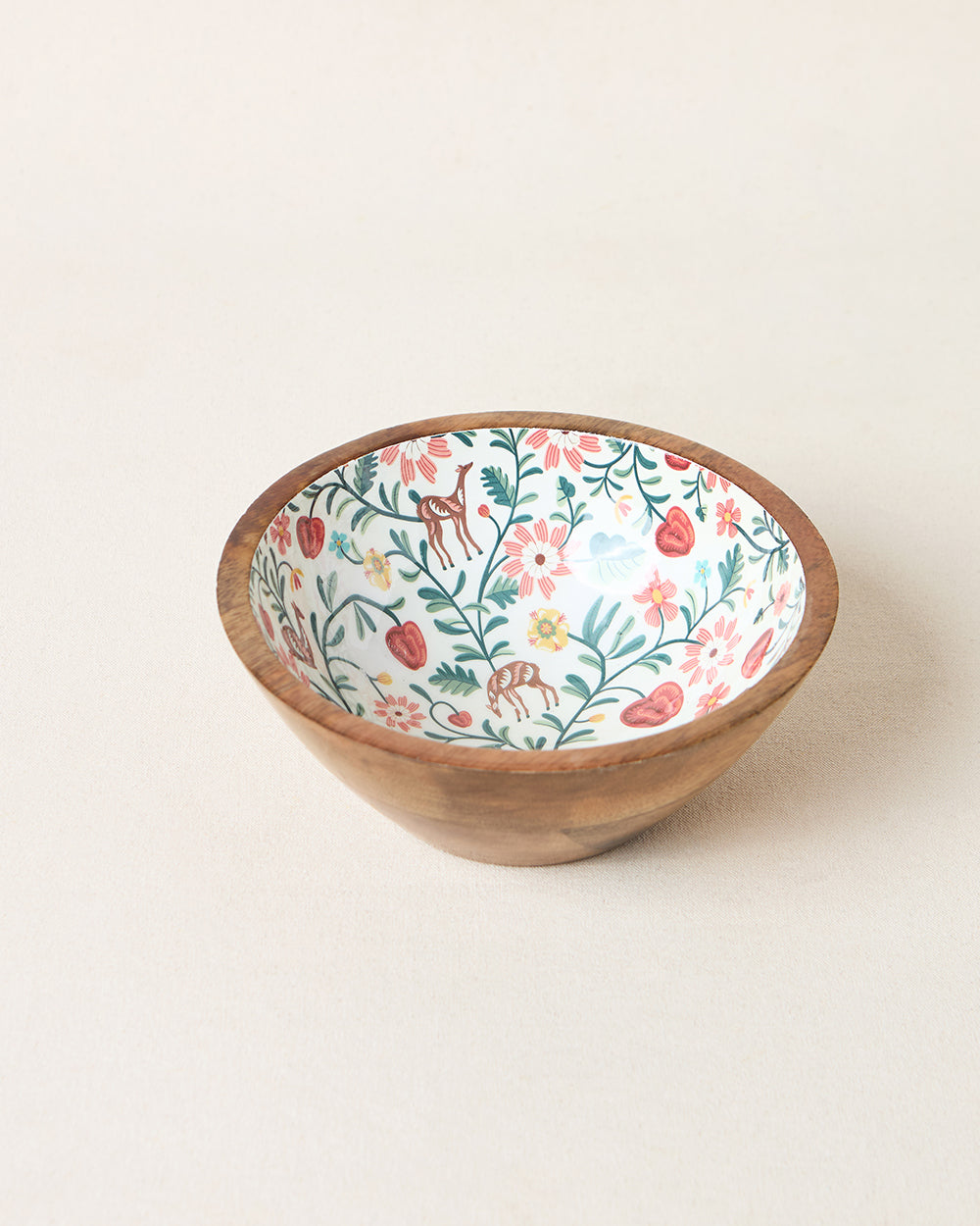 Apple Orchards Wooden Bowl,8"dia | Kashmir Trails