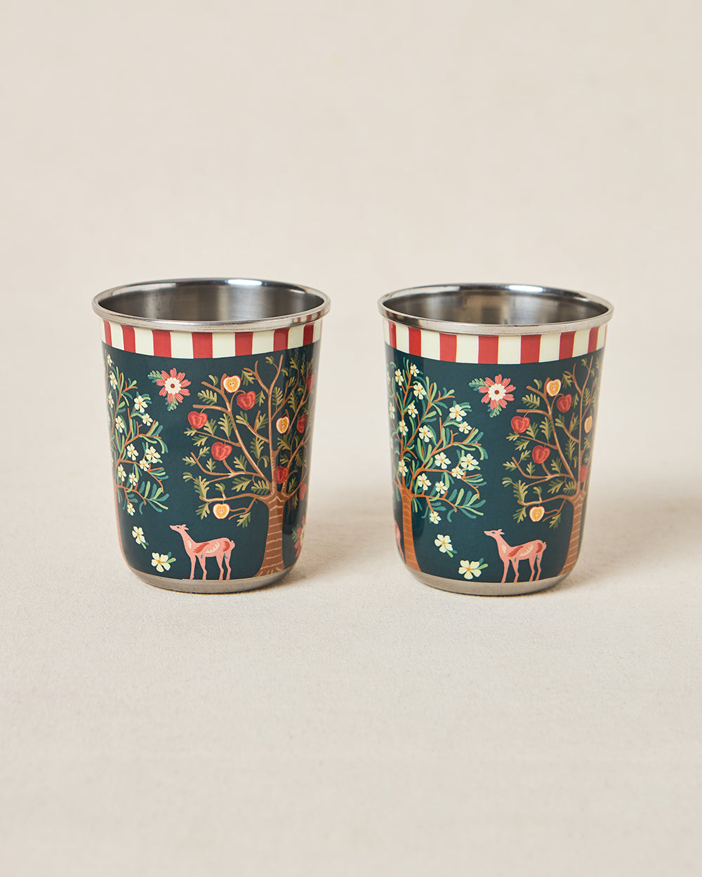 Chinar Steel Tumblers - Set of 2, 220 ml | Kashmir Trails