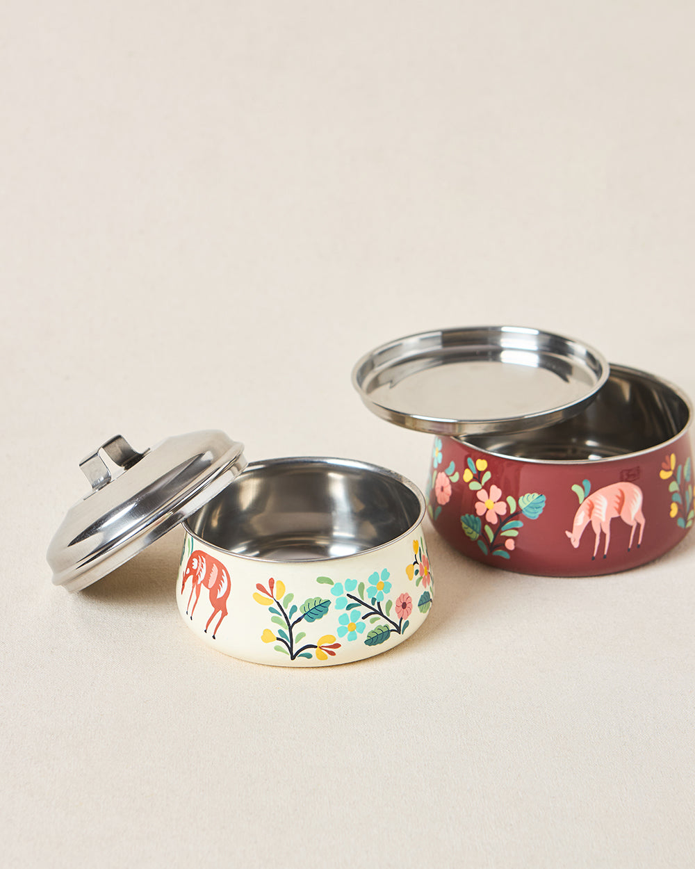Hangul Hand-painted 2-tier Tiffin, 1000 ml | Kashmir Trails