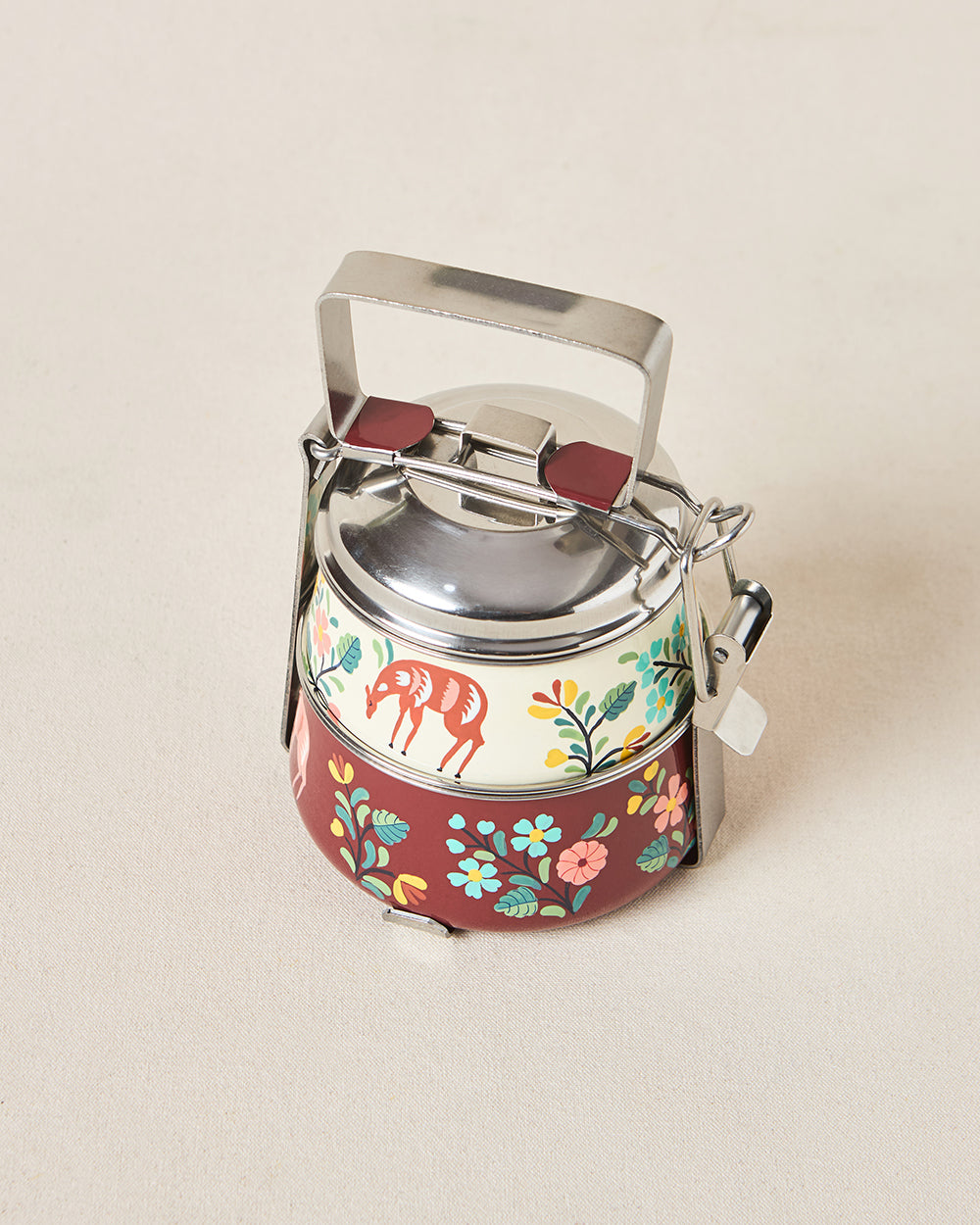 Hangul Hand-painted 2-tier Tiffin, 1000 ml | Kashmir Trails
