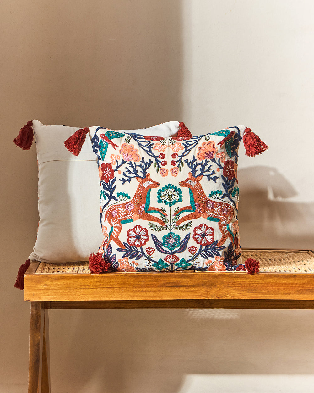 Hangul Duo Cushion Cover, 16" | Kashmir Trails