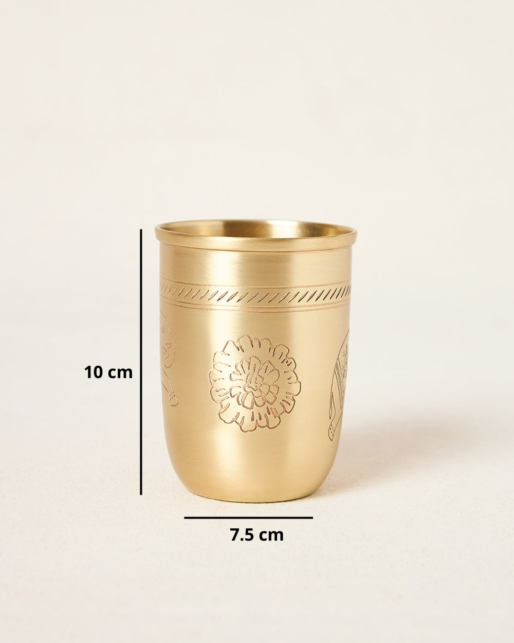 Royal Tusker Brass Tumbler, 350ml | Palace Memoirs