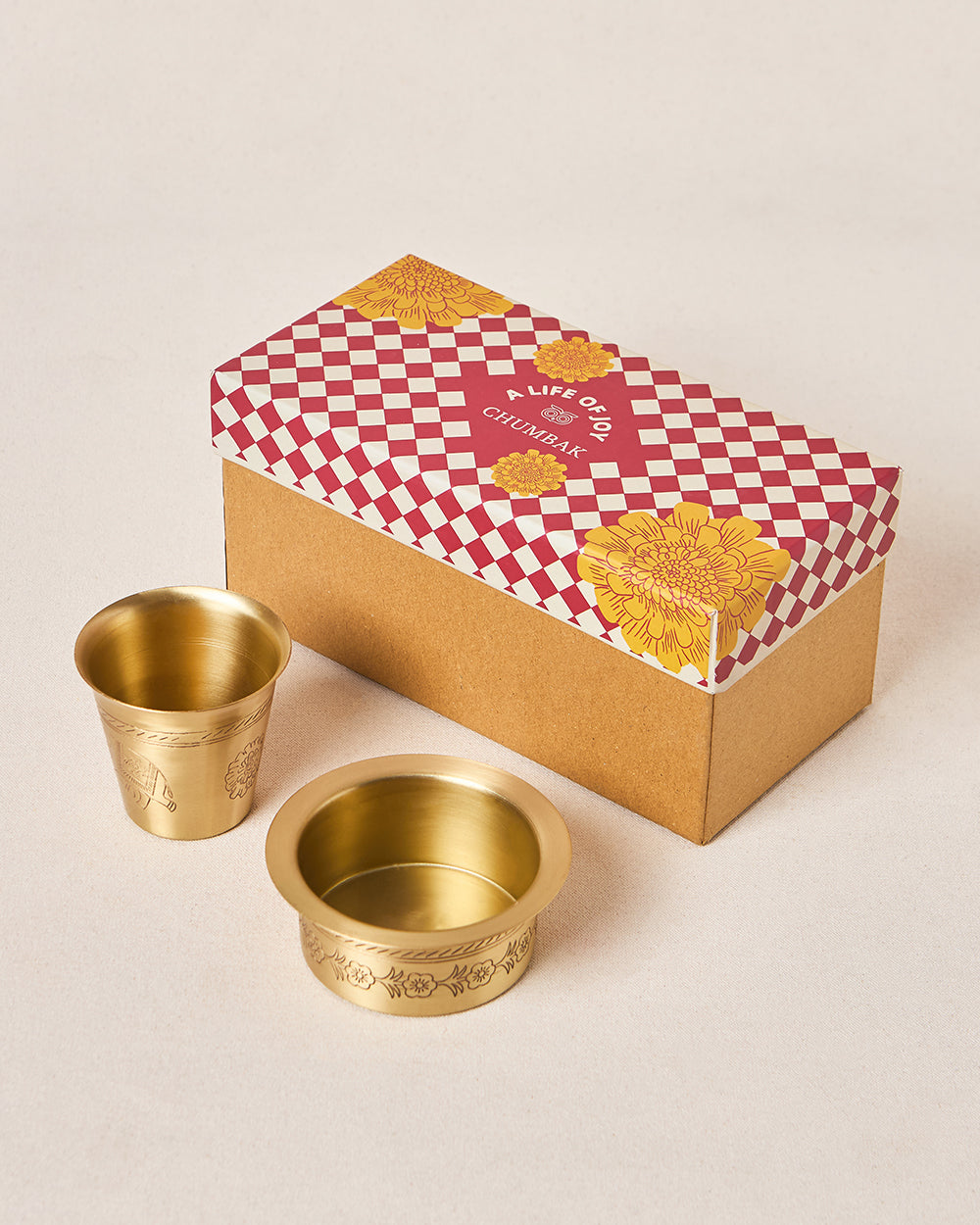 Rani Bagh Filter Coffee Brass Gift Set -  Set of 2 | Palace Memoirs