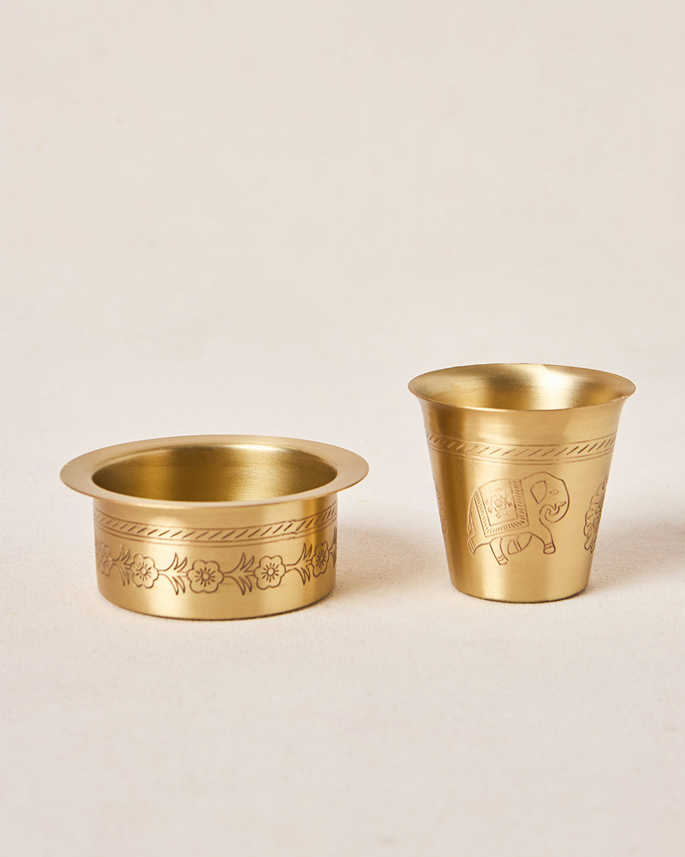 Rani Bagh Filter Coffee Brass Gift Set -  Set of 2 | Palace Memoirs