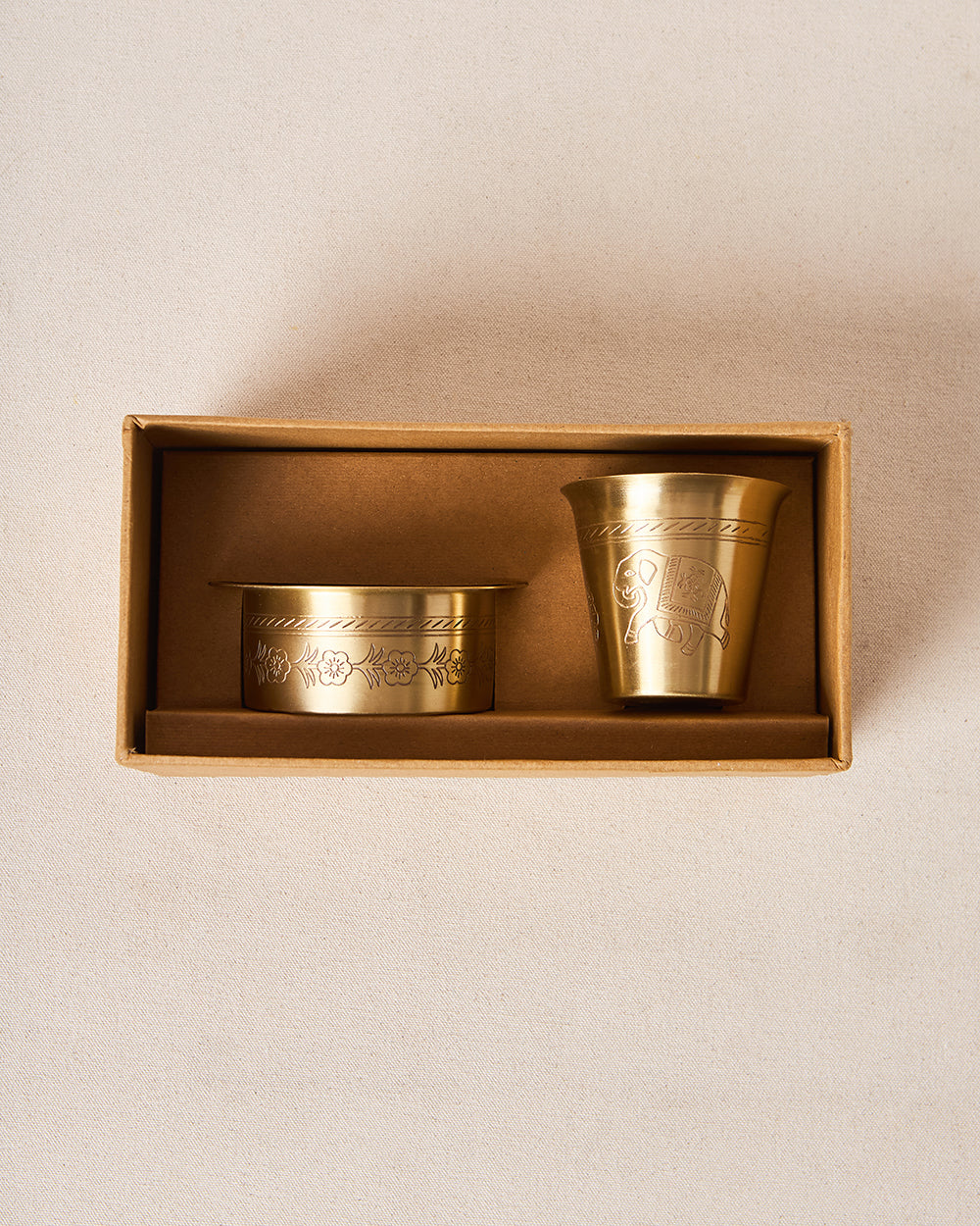 Rani Bagh Filter Coffee Brass Gift Set -  Set of 2 | Palace Memoirs
