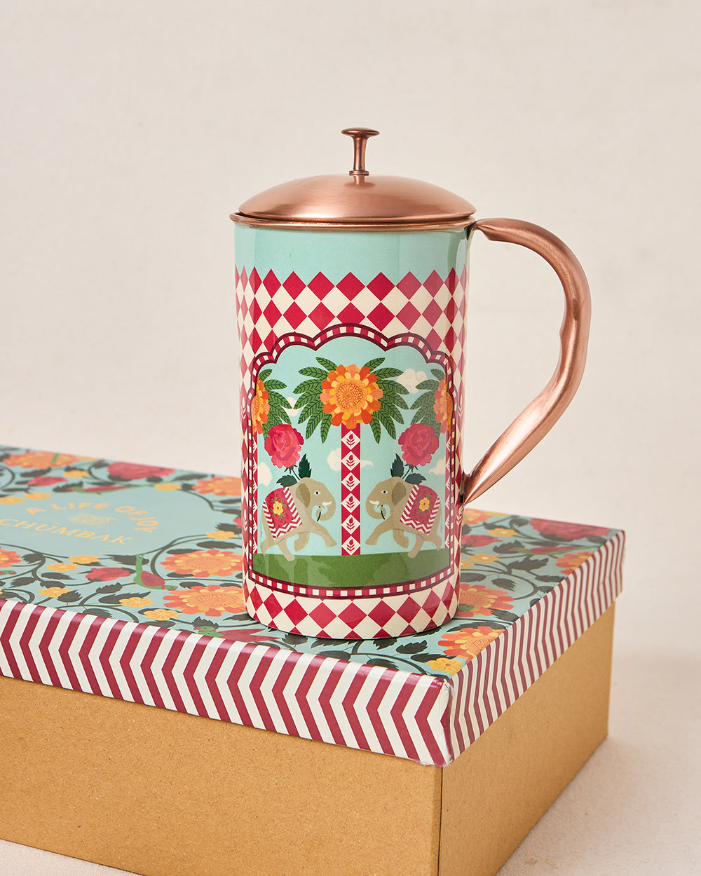 Royal Tusker Copper Daawat Gift Set - Set of 4 | Palace Memoirs
