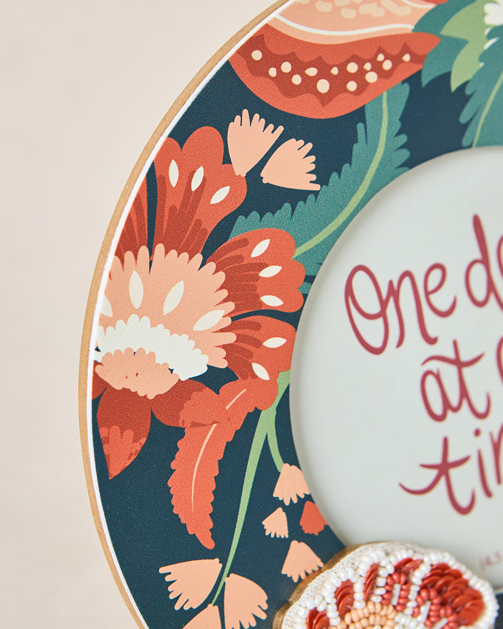Dal Lake Botanical Photo Frame - Beadwork | Kashmir Trails