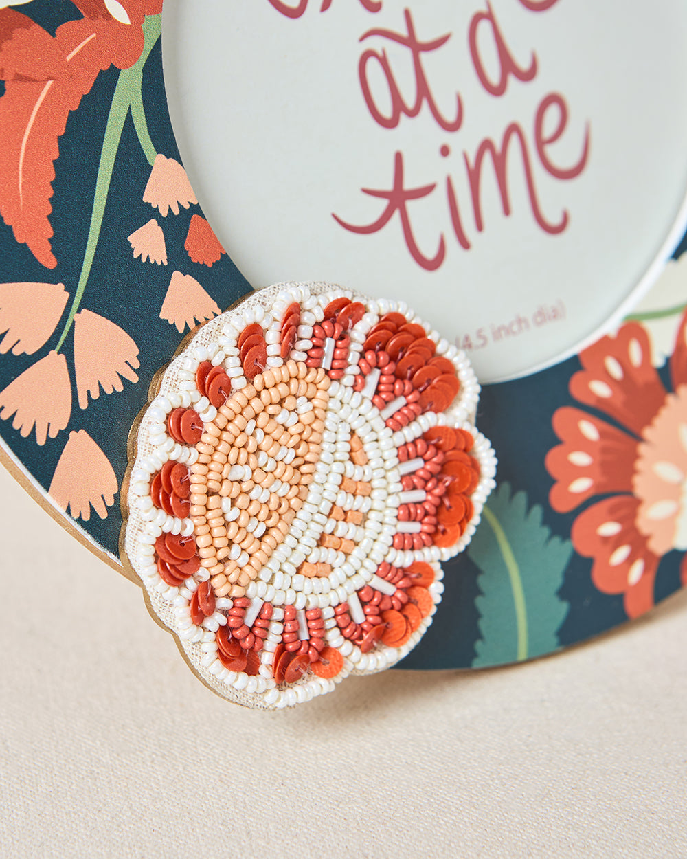 Dal Lake Botanical Photo Frame - Beadwork | Kashmir Trails